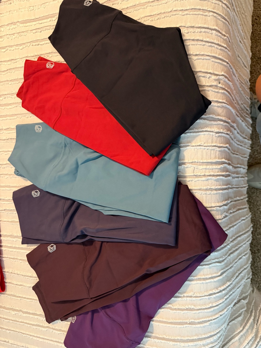 Active Leggings Pack - Red, Light Blue, Navy, Purple, Plum